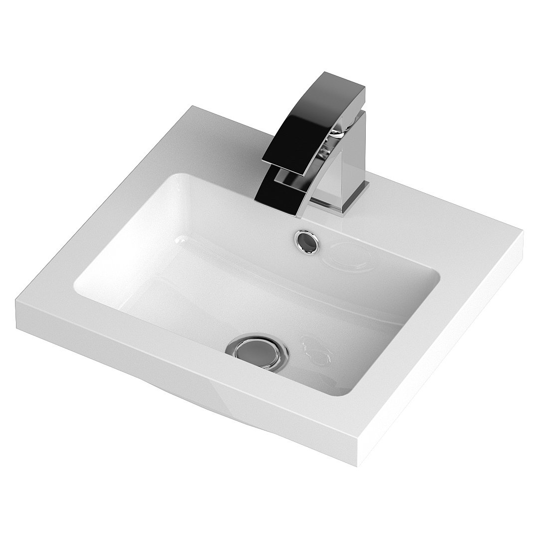 400Mm Fd Vanity Unit & Basin - Black Woodgrain
