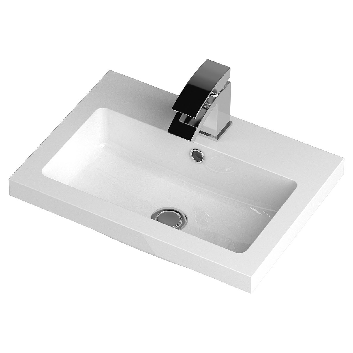 500Mm Fd Vanity Unit & Basin - Black Woodgrain