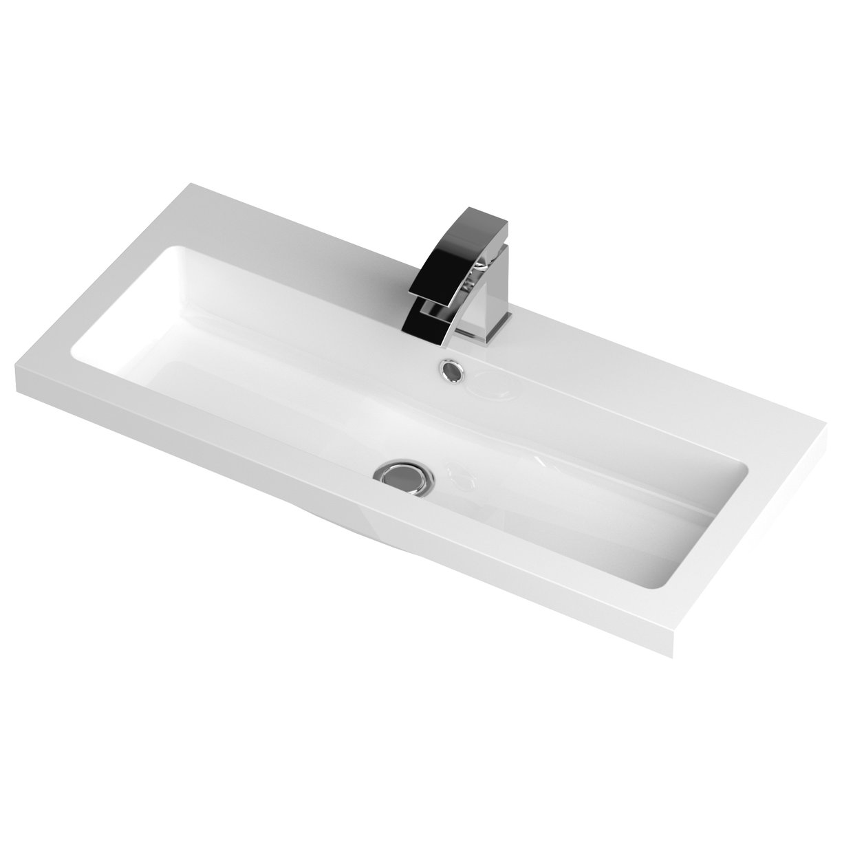 800Mm Fd Vanity Unit & Basin - Black Woodgrain