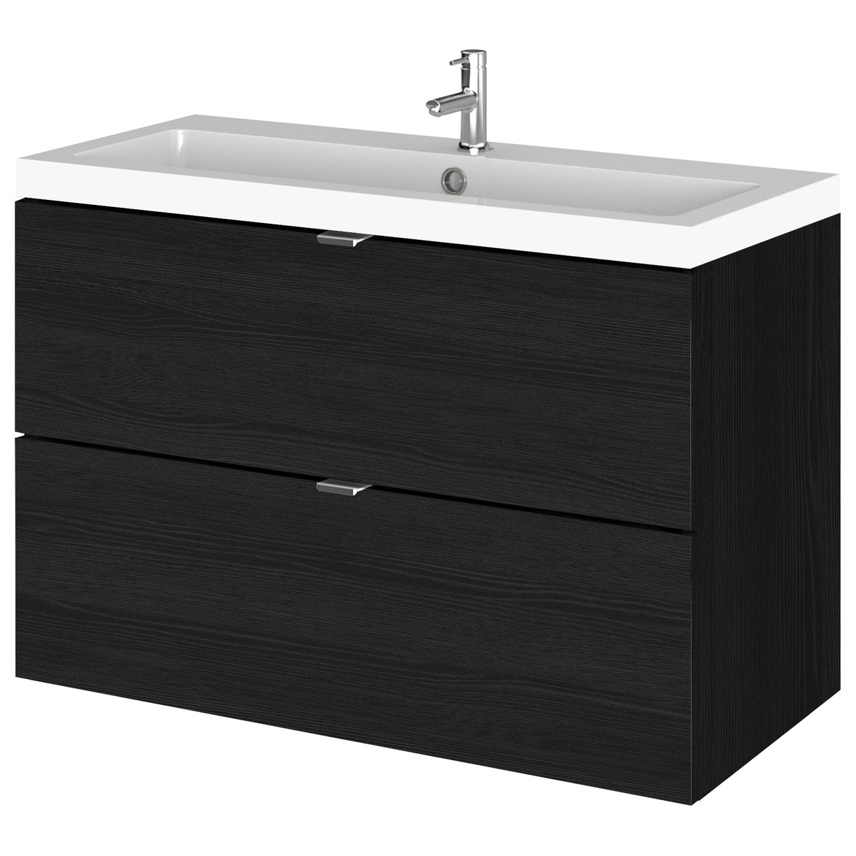 800Mm Vanity Unit & Basin - Black Woodgrain