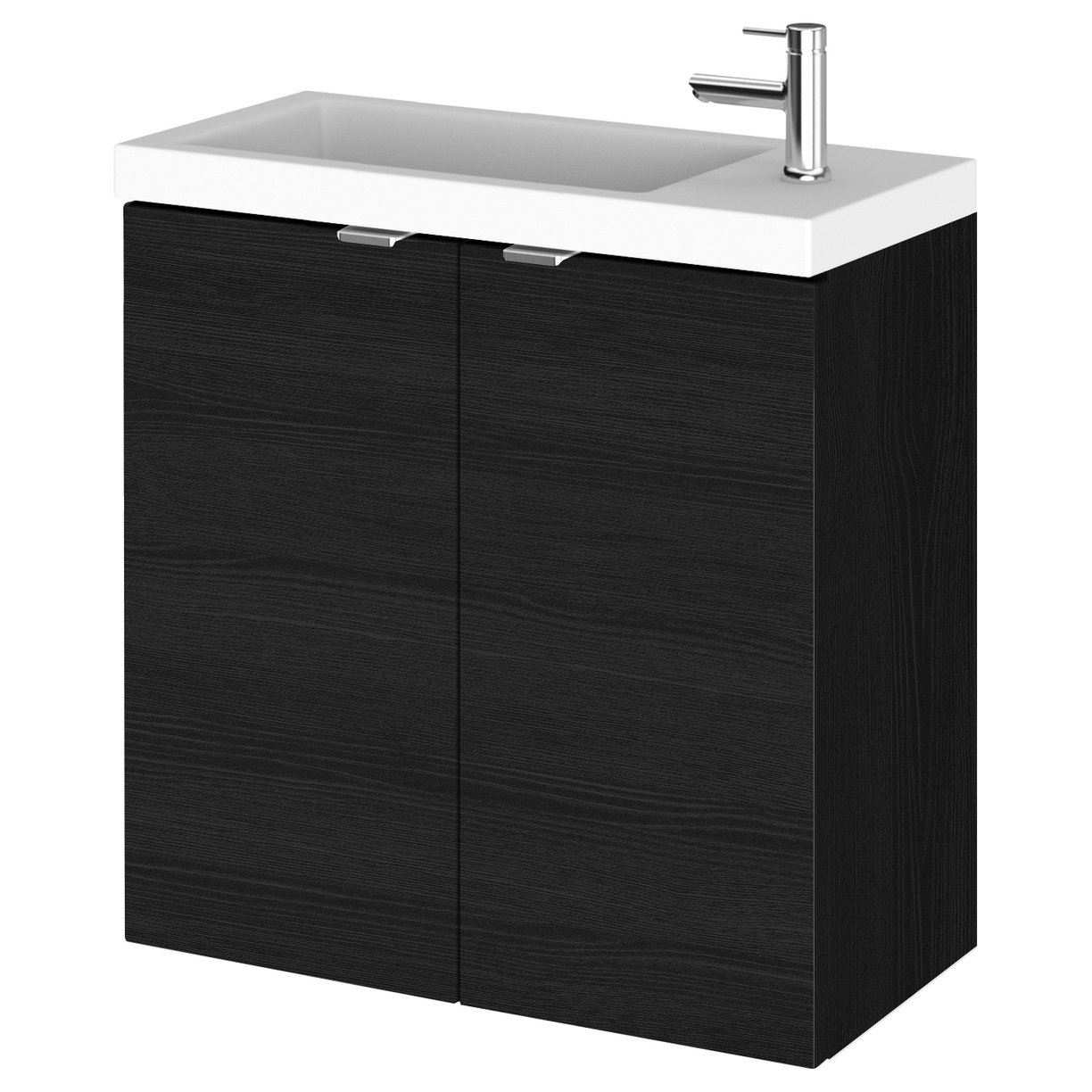 500Mm Vanity Unit & Basin - Black Woodgrain