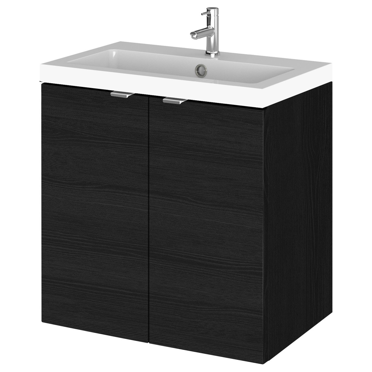 500Mm Vanity Unit & Basin - Black Woodgrain