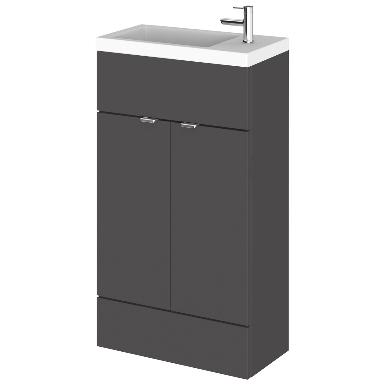 500Mm Compact Vanity Unit & Basin - Gloss Grey