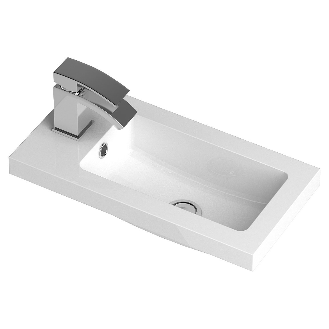 500Mm Compact Vanity Unit & Basin - Gloss Grey