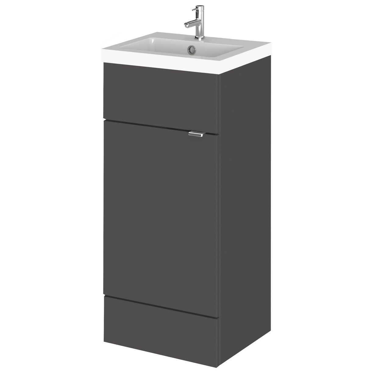 400Mm Fd Vanity Unit & Basin - Gloss Grey