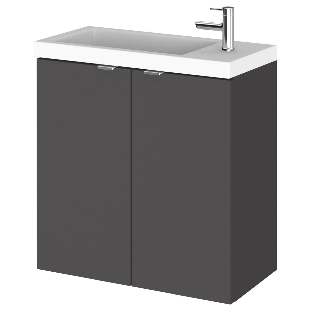 500Mm Vanity Unit & Basin - Gloss Grey