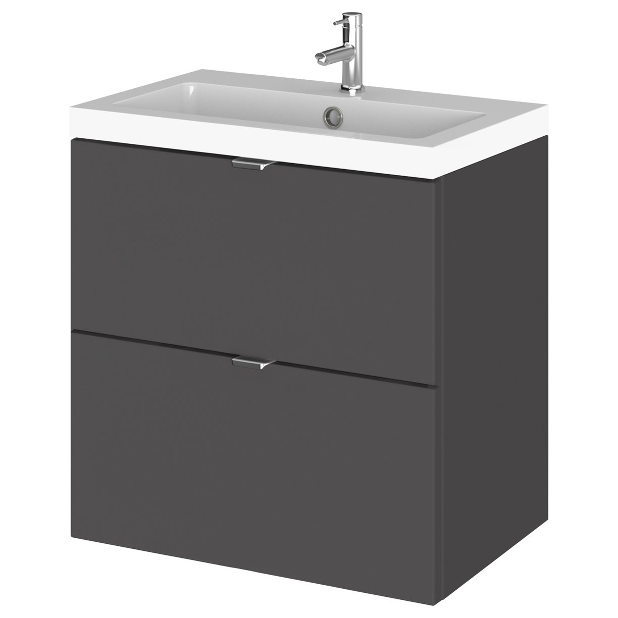 500Mm Vanity Unit & Basin - Gloss Grey