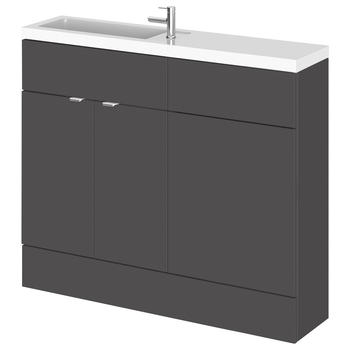 1000Mm Combination Vanity & Wc Compact - Gloss Grey
