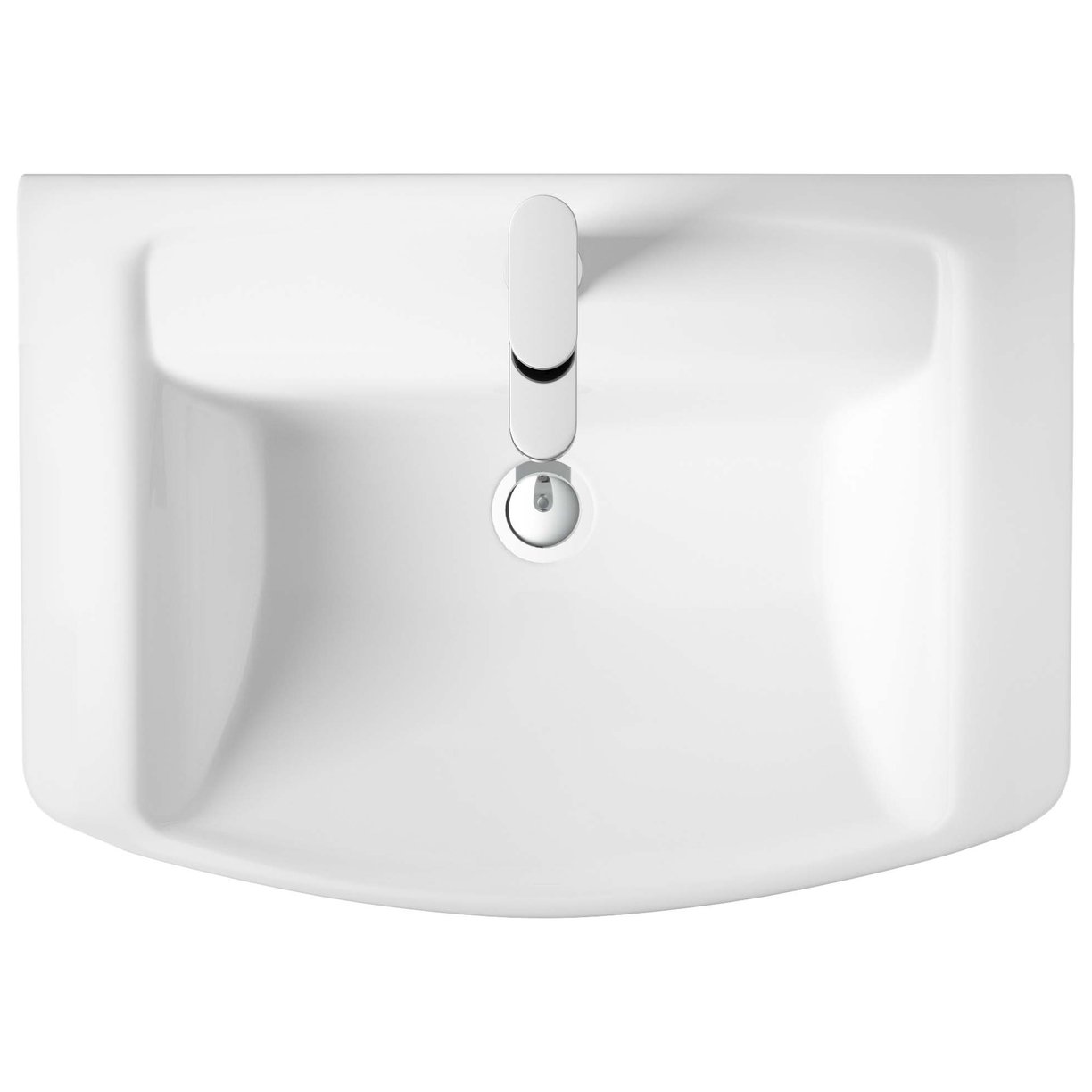 Maya 550Mm Basin & Semi Pedestal - White