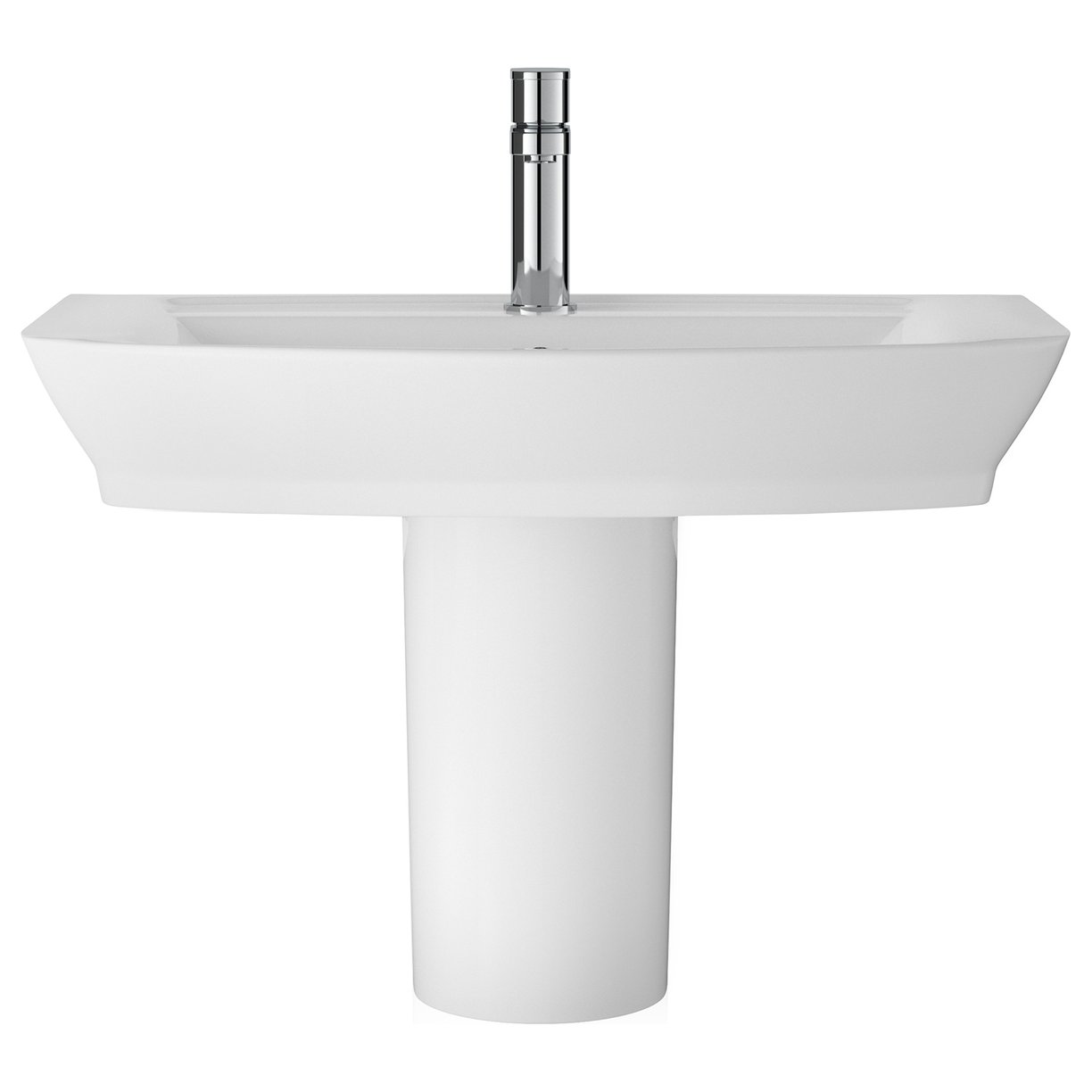 Maya 650Mm Basin & Semi Pedestal - White