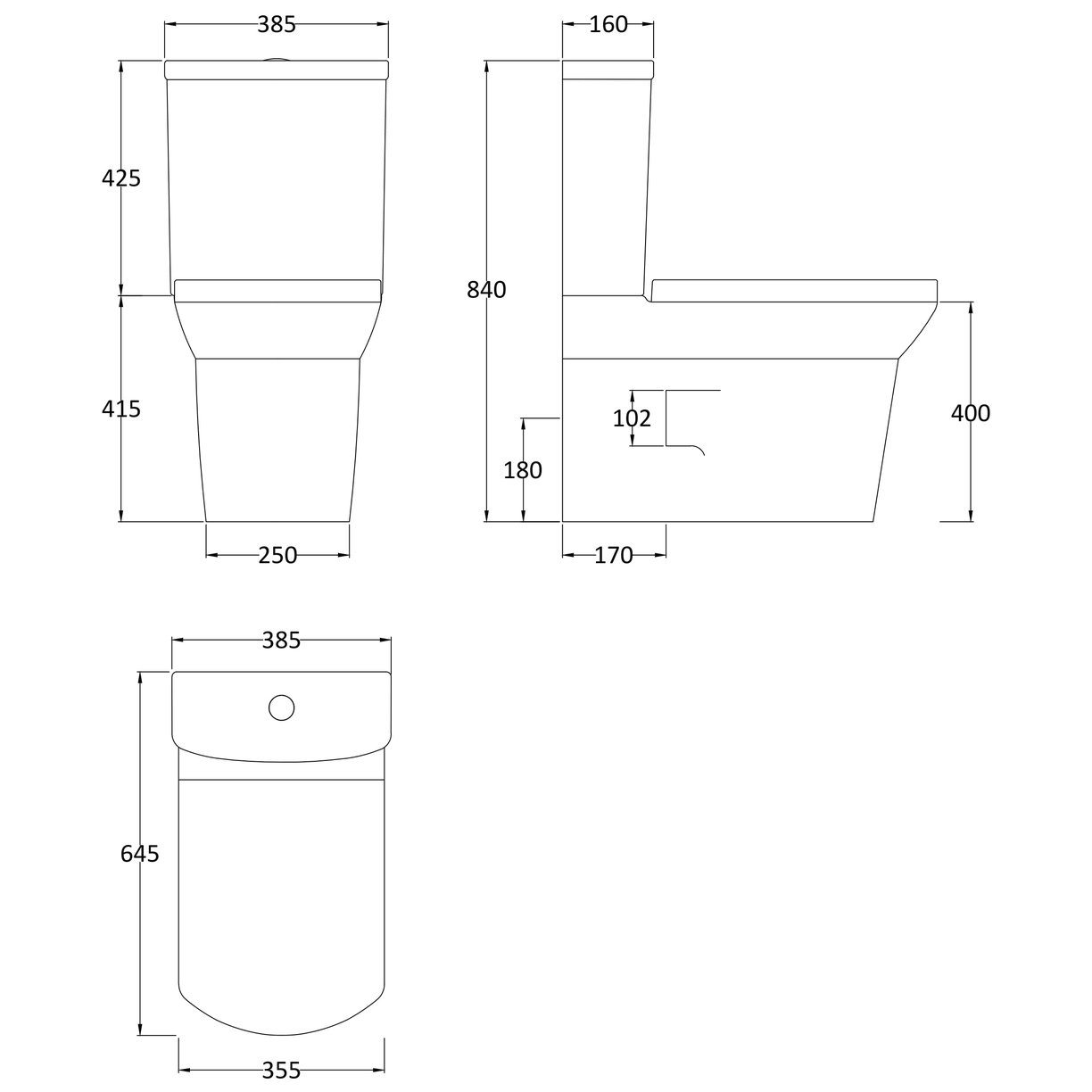 Maya Flush To Wall Wc And Seat - White