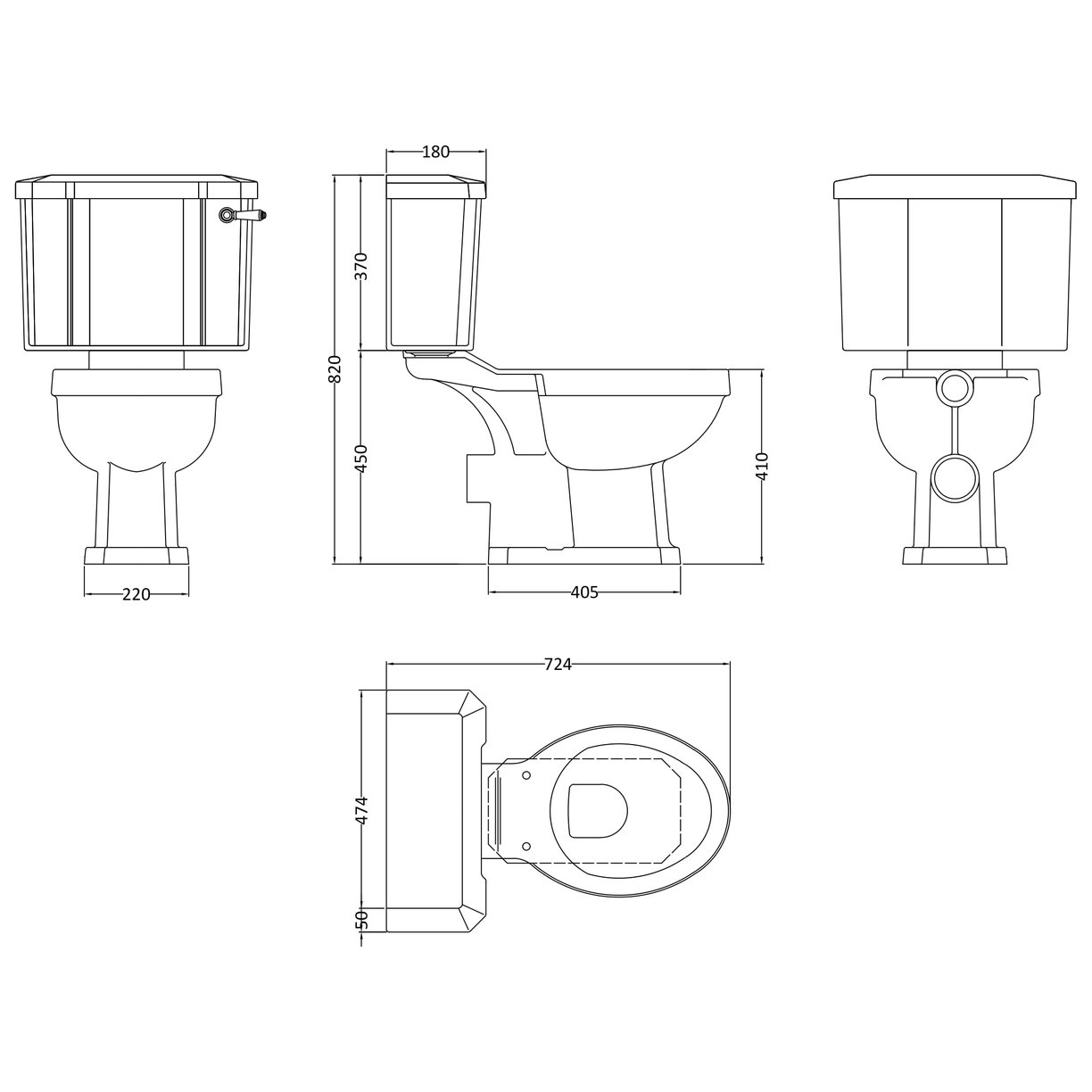 Richmond Close Coupled Pan & Cistern - White