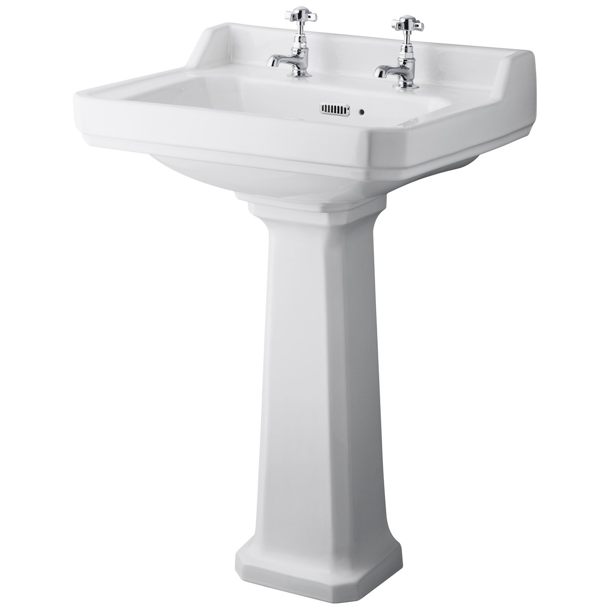 Richmond 600Mm 2 Th Basin & Pedestal - White