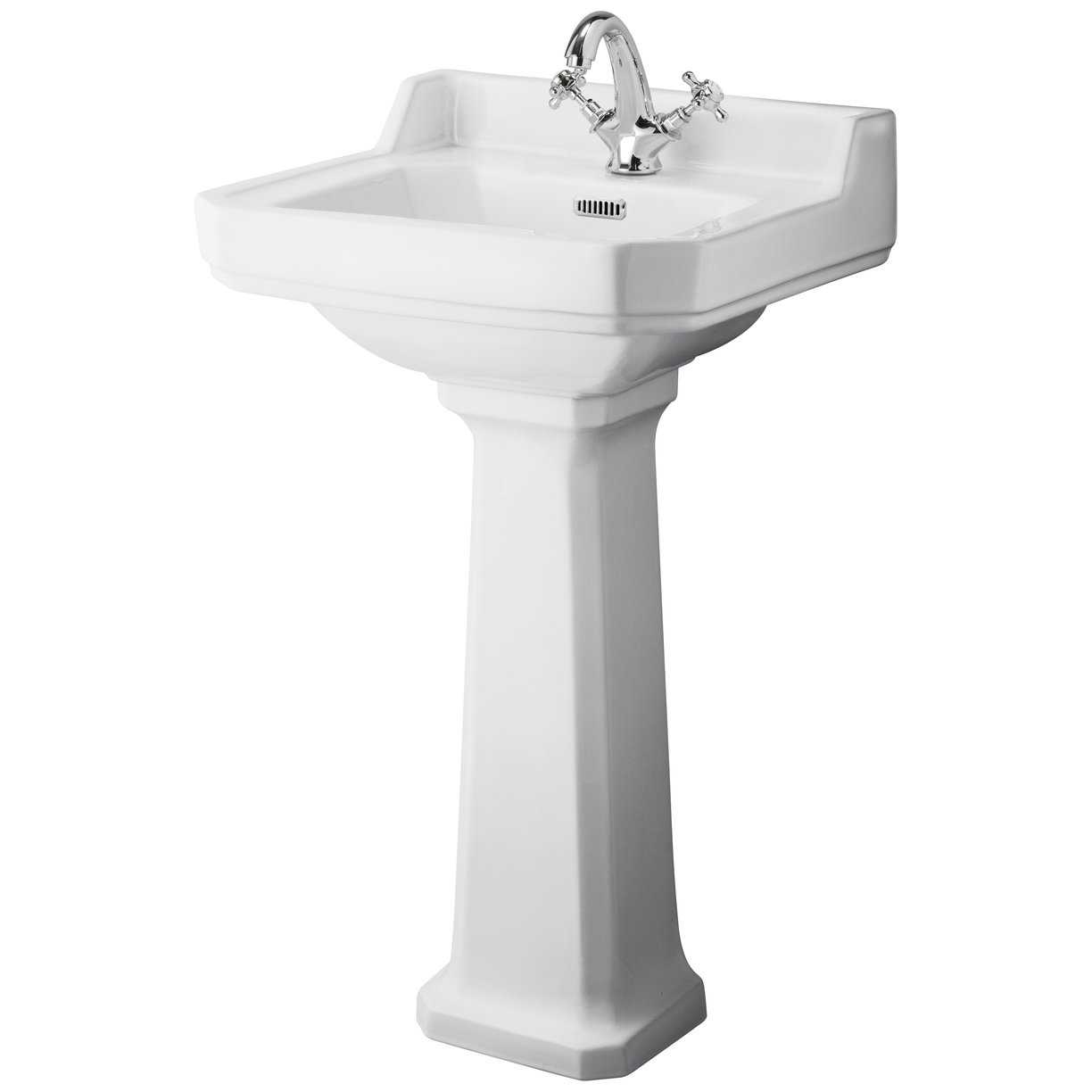 500Mm 1Th Basin & Comfort Height Ped - White