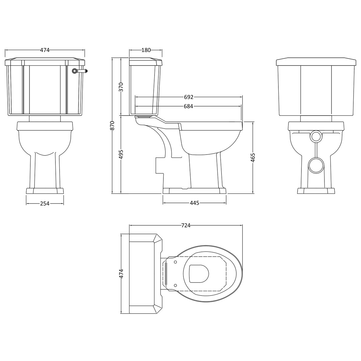 Comfort Close Coupled Wc & Cistern - White