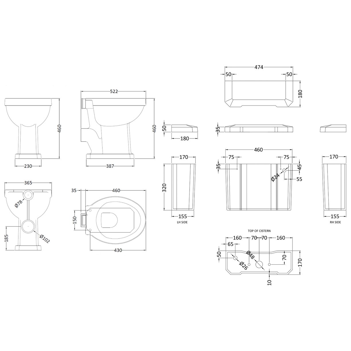 Comfort Low Level Wc & Flush Pipe - White