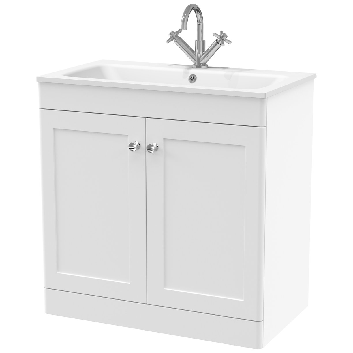 800mm Floor Standing 2-Door  Unit & Stone Basin 1TH
