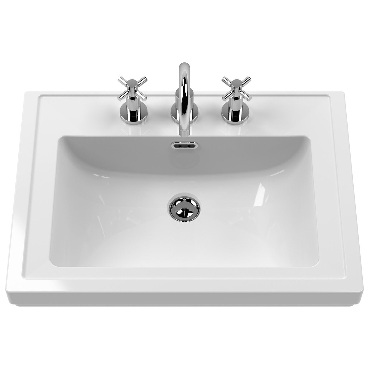 600mm F/S 2-Door Unit & Basin 3TH - Satin Soft Black