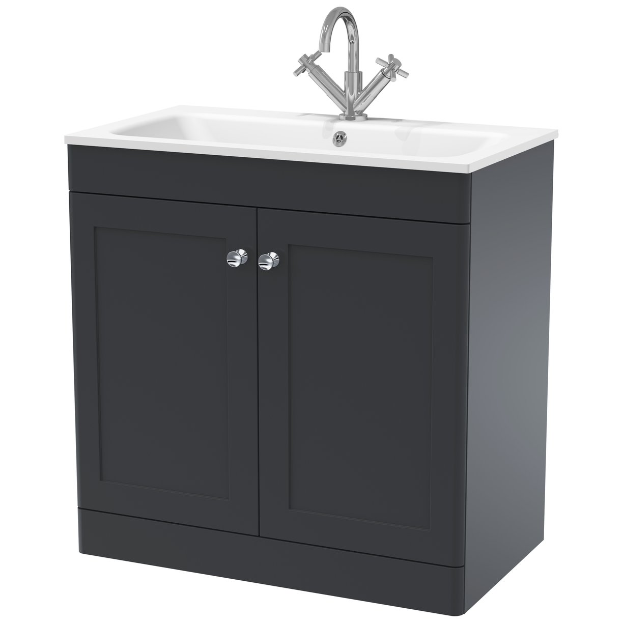 800mm Floor Standing 2-Door  Unit & Stone Basin 1TH