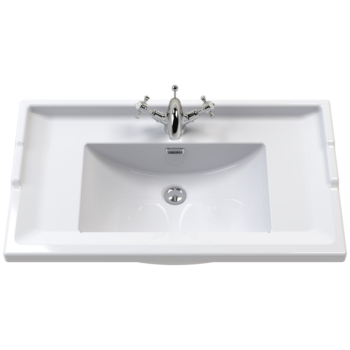 600mm F/S 2-Door Unit & Basin 1TH - Satin Grey