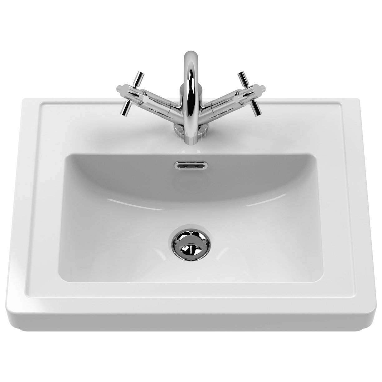 500mm W/H 1-Drawer Unit & Basin 1TH - Satin Grey