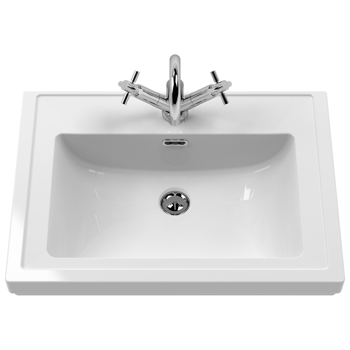 600mm W/H 1-Drawer Unit & Basin 1TH - Satin Grey