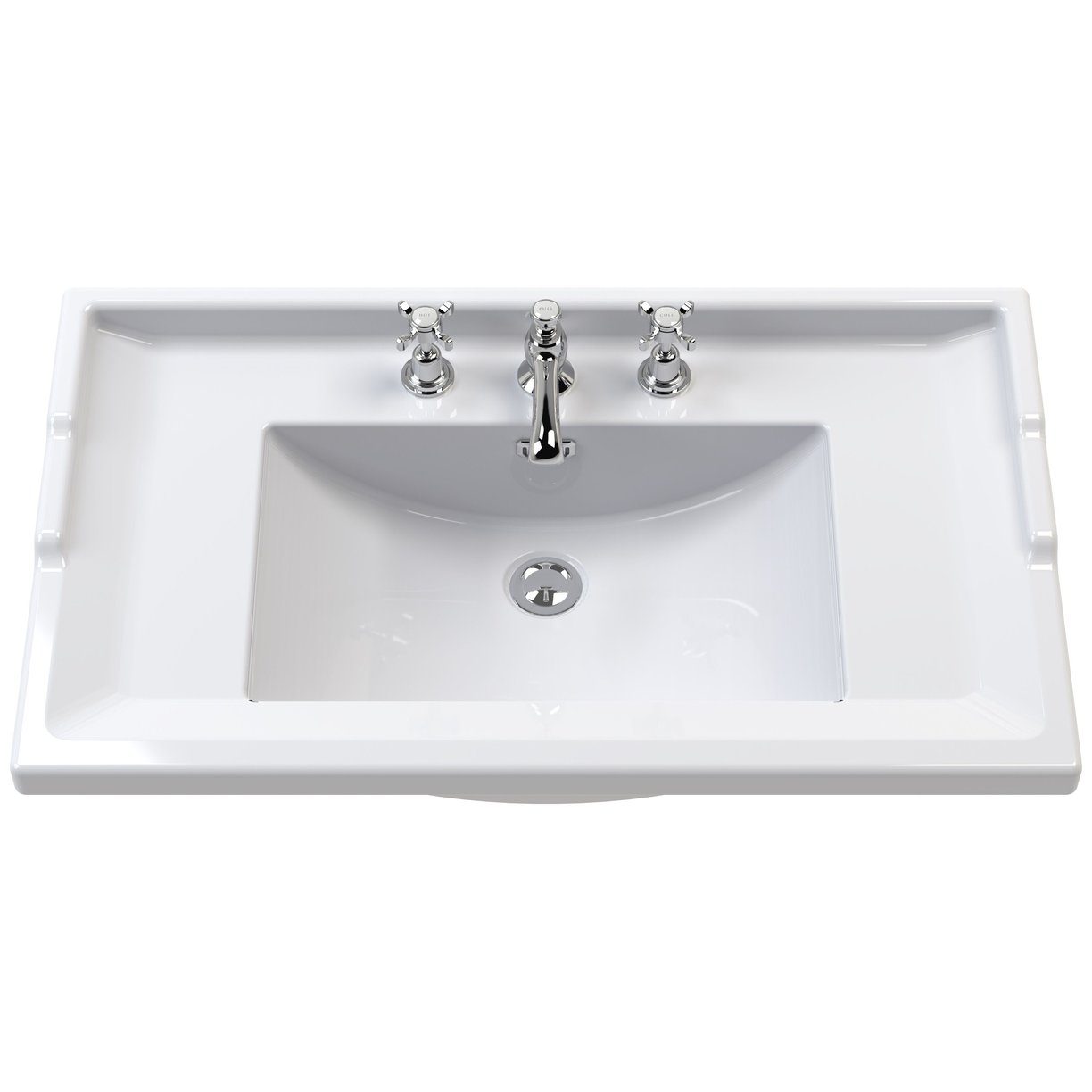 800mm F/S 2-Door Unit & Basin 3TH - Satin Green