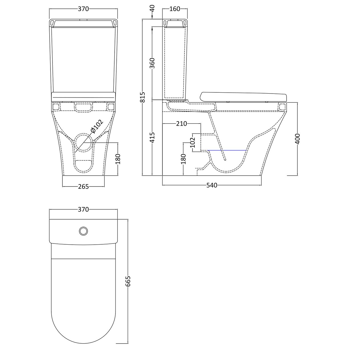 Luna Flush To Wall Wc And Seat - White