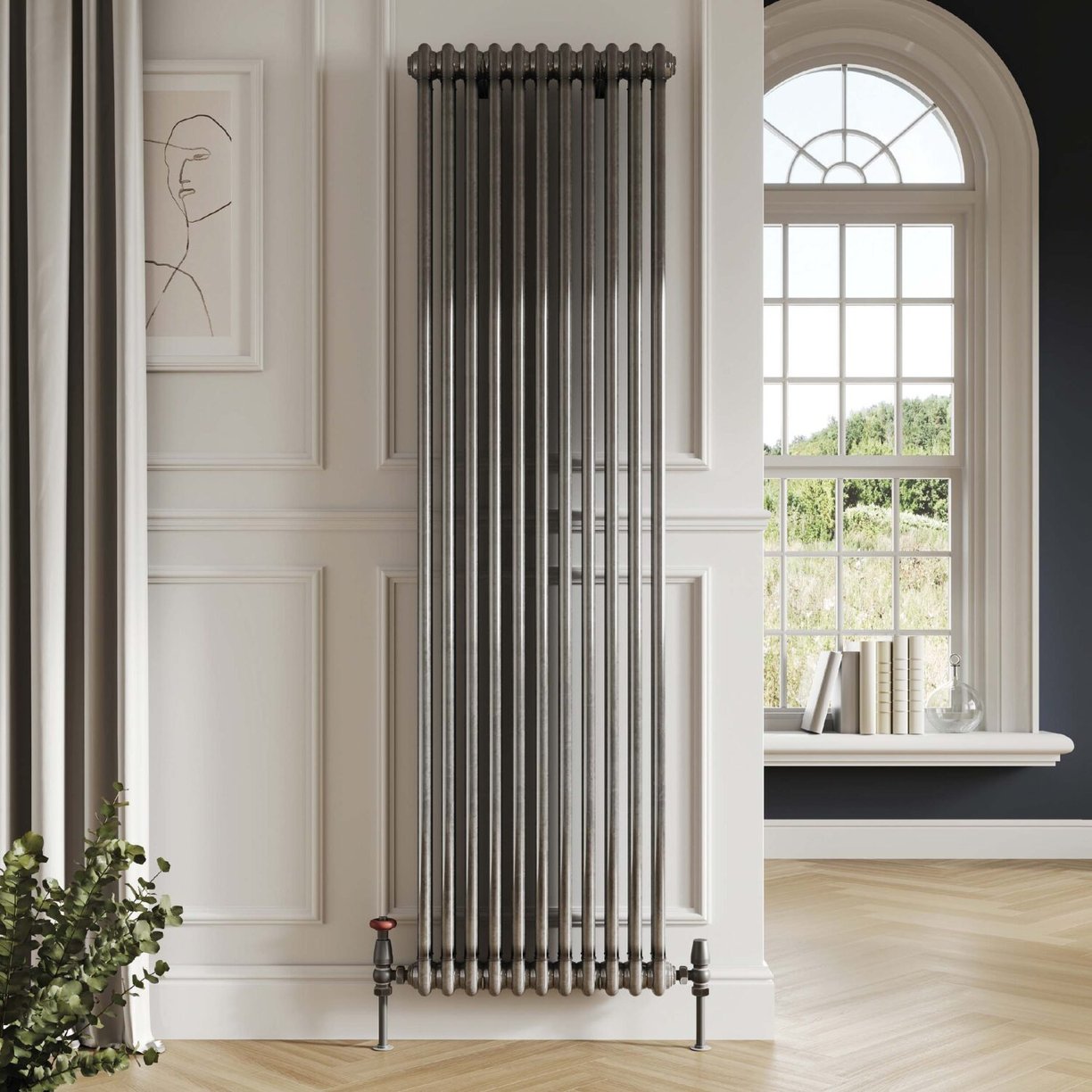Column Designer Radiator 2 col 1800 x 504mm 11 Sections Raw Metal