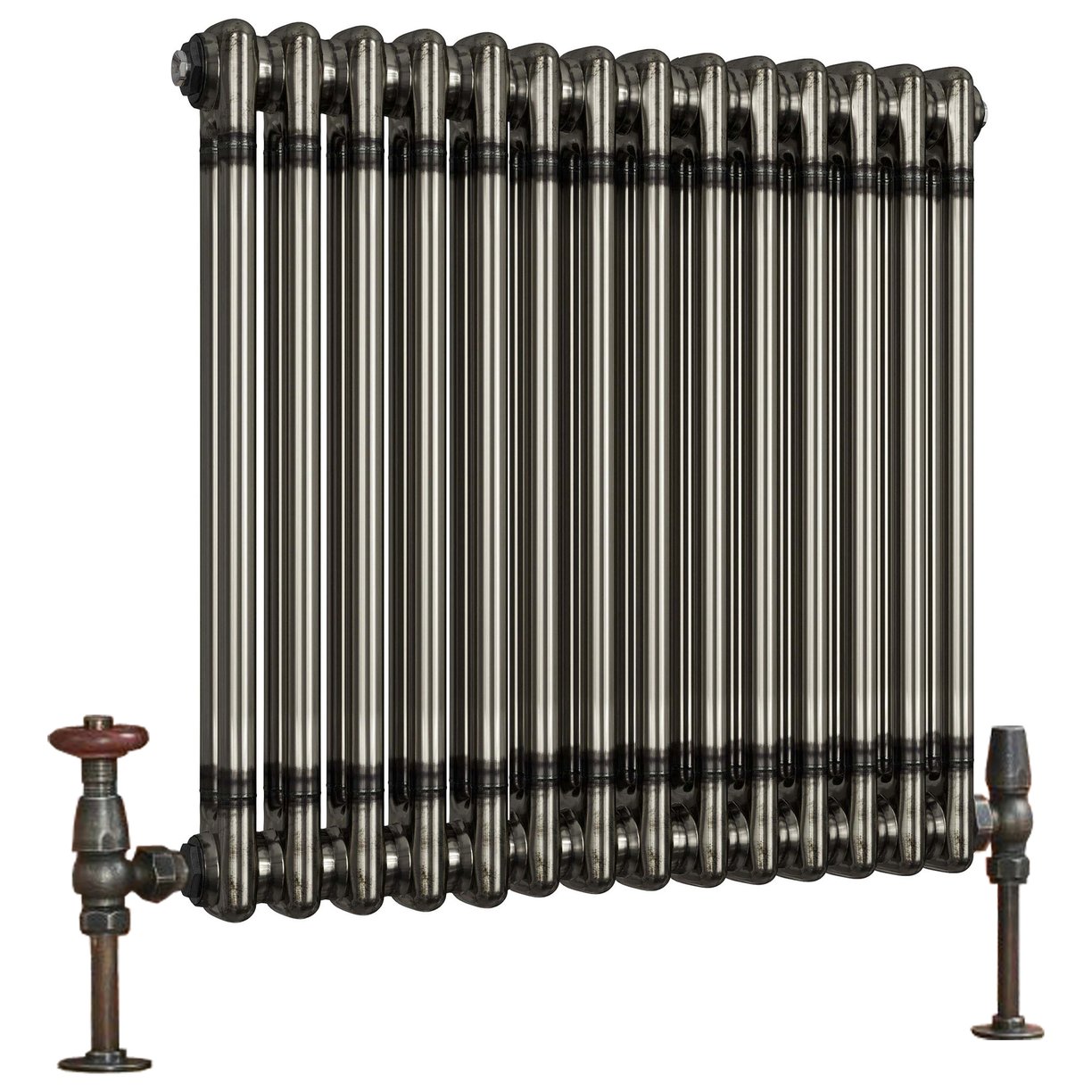 Column Designer Radiator 2 col 600 x 636mm 14 Sections Raw Metal