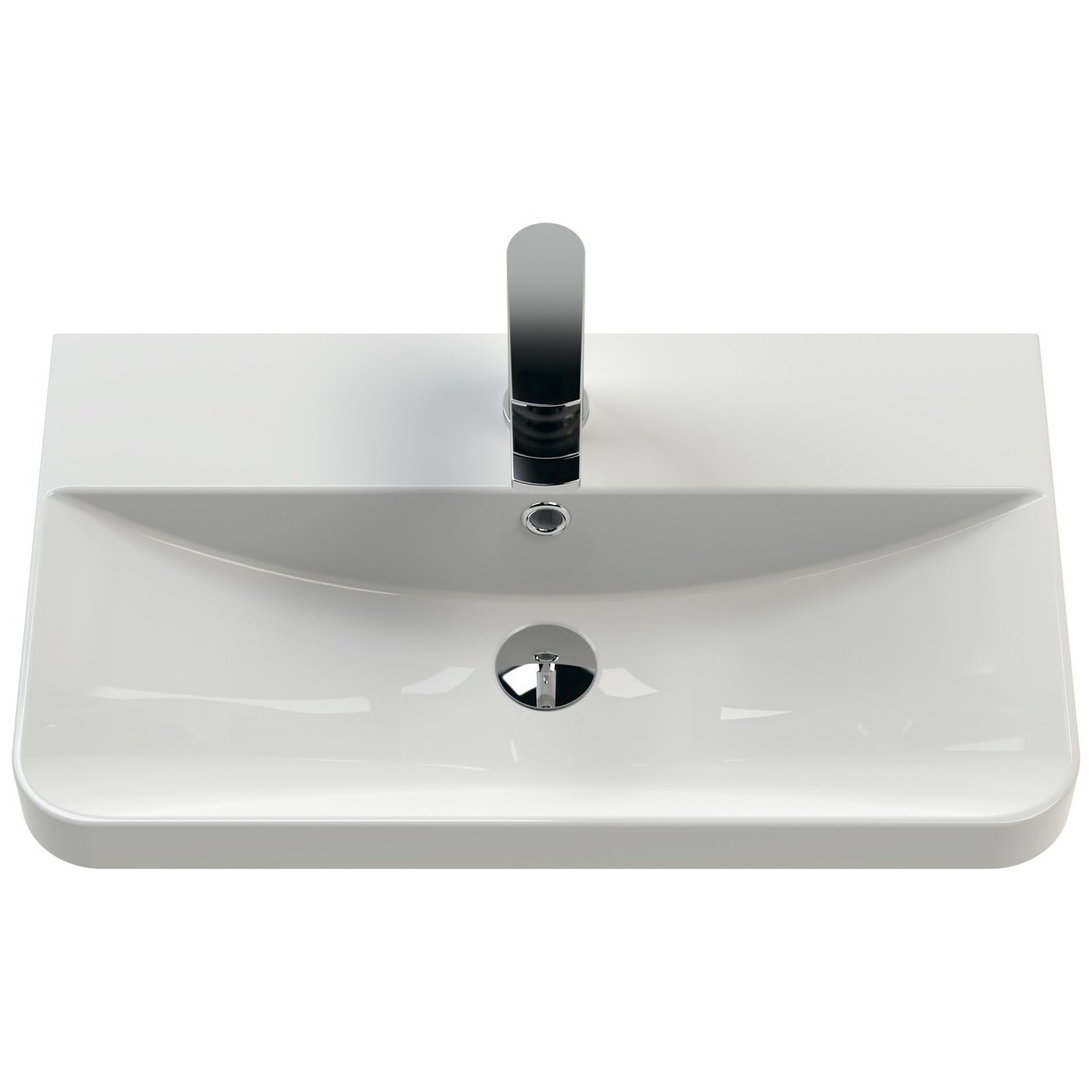 600mm Floor Standing 2-Door Unit & Basin - Satin Soft Black