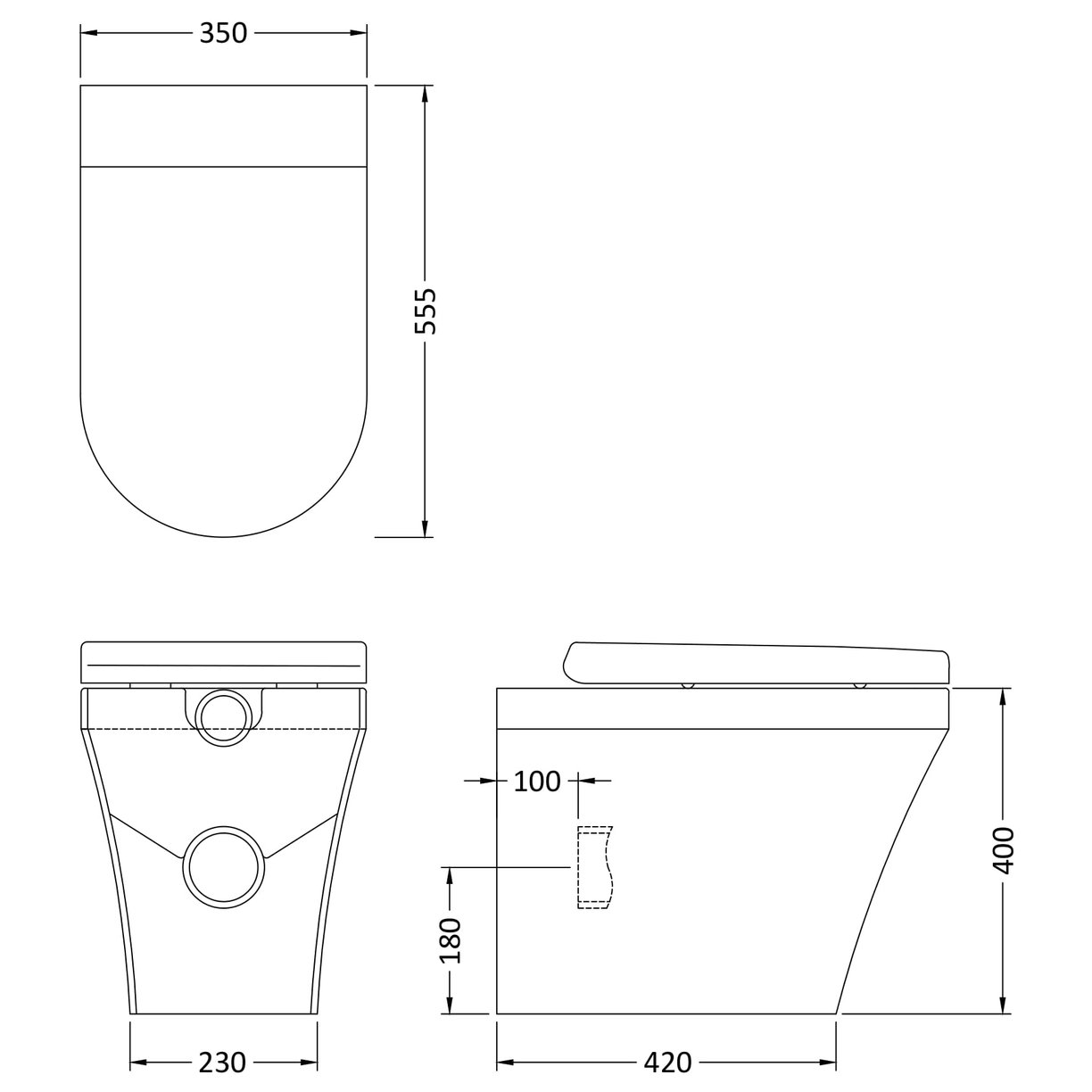 Luna Btw Pan & Soft Close Seat - White