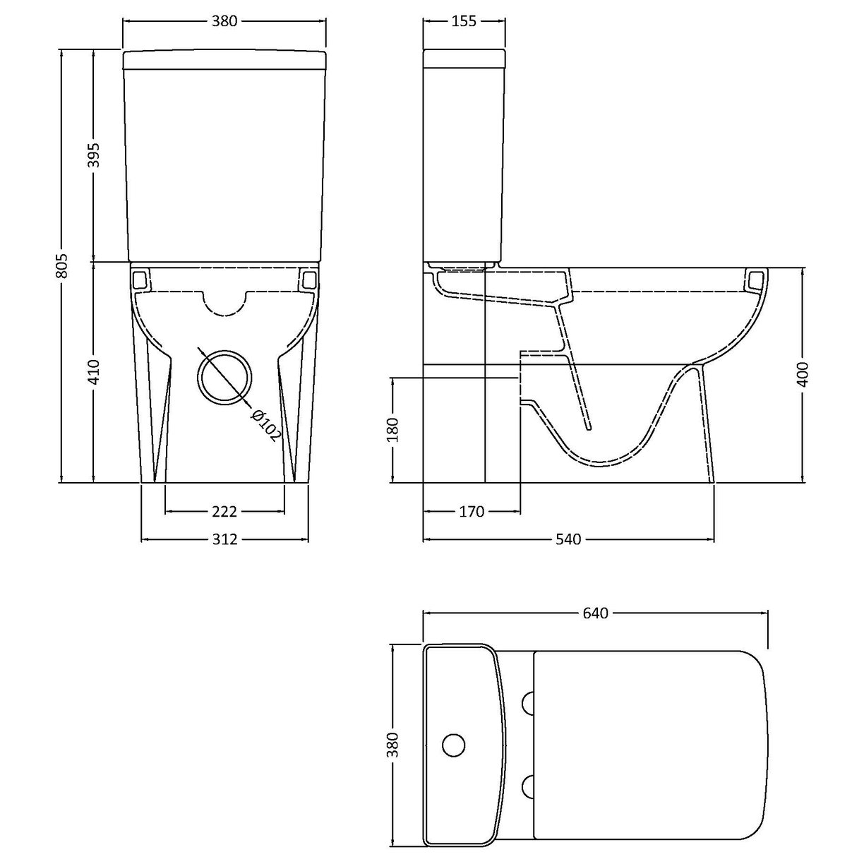 Arlo Cc Pan C/W Sc Seat & Cistern - White
