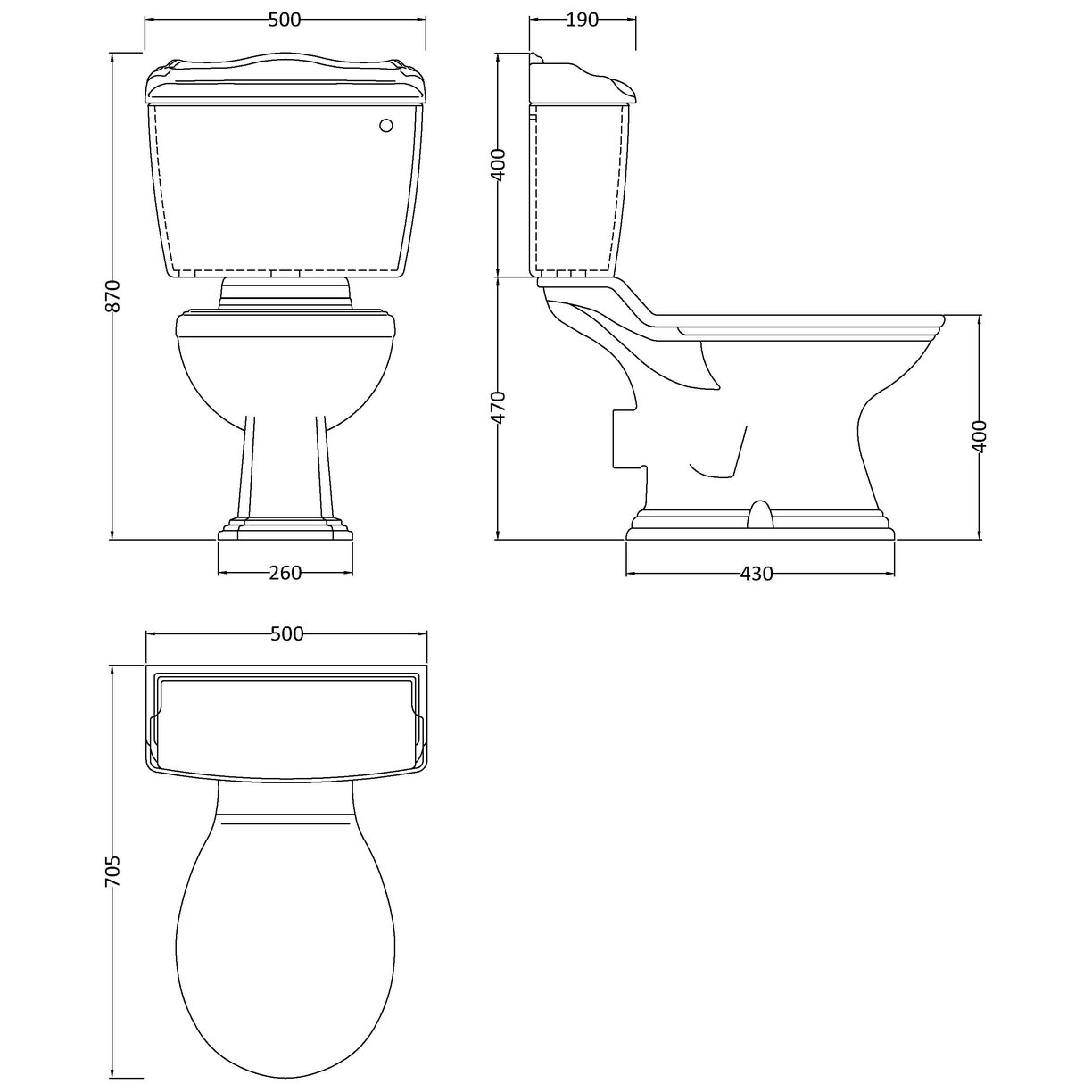 Chancery Close Coupled Wc - White