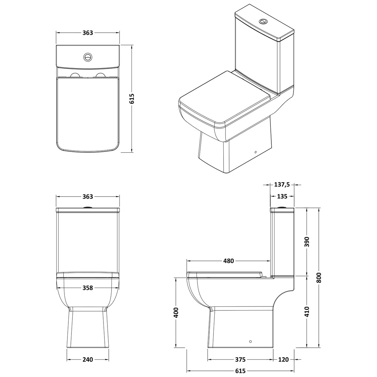 Compact Pan & Cistern