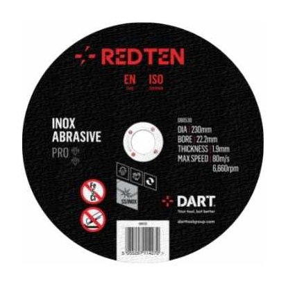 DART Red Ten SS/Inox 115mm Abrasive Disc - Pk 10 (W)