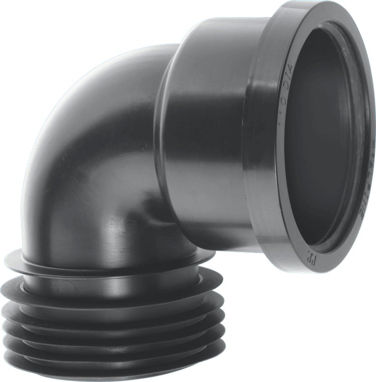 McAlpine drain conn 90deg bend - black DC90BL