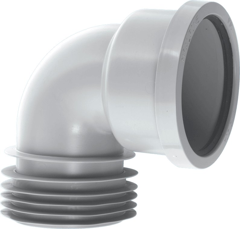 McAlpine drain conn 90deg bend - grey DC90GR