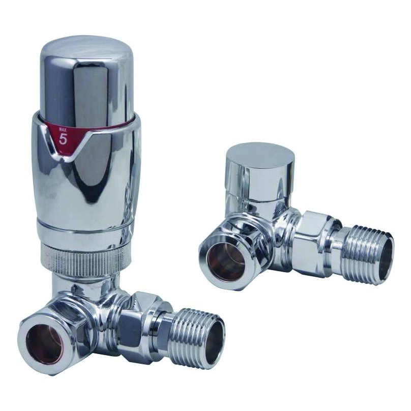 Designer Twin Pack TRV, Chrome, Corner