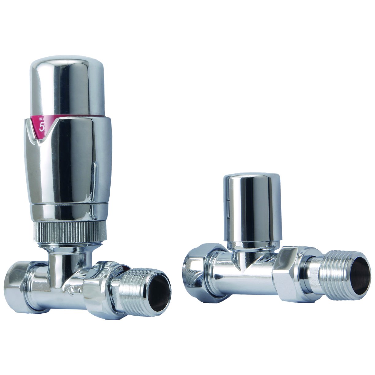 Designer Twin Pack TRV, Chrome, Straight