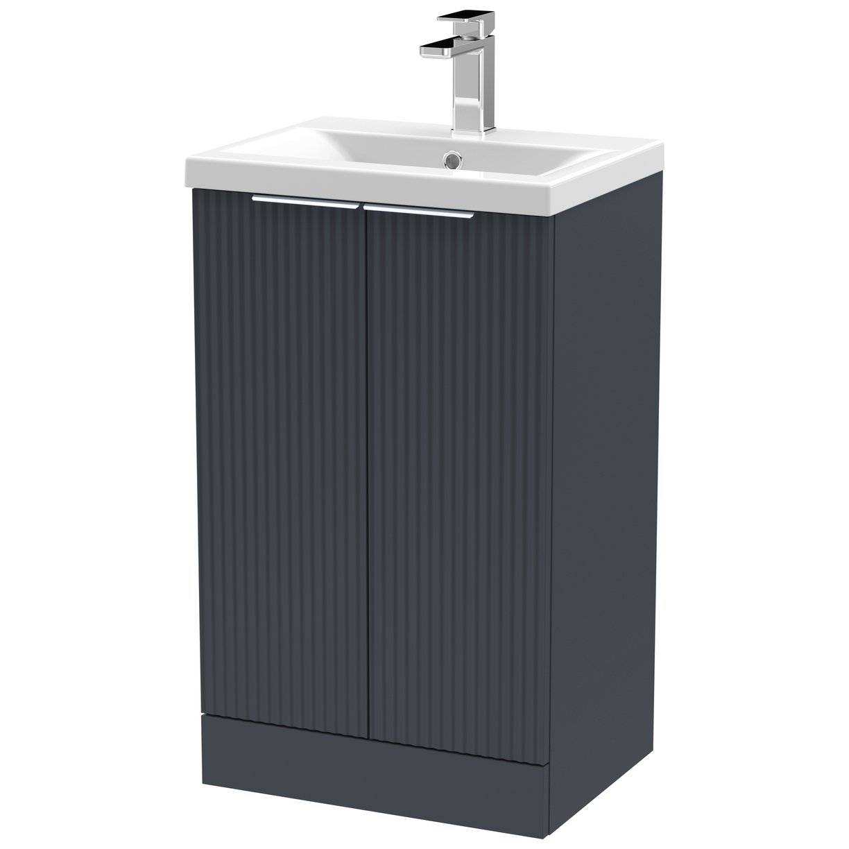 500 Fs 2-Door Vanity & Basin 1 - Satin Soft Black