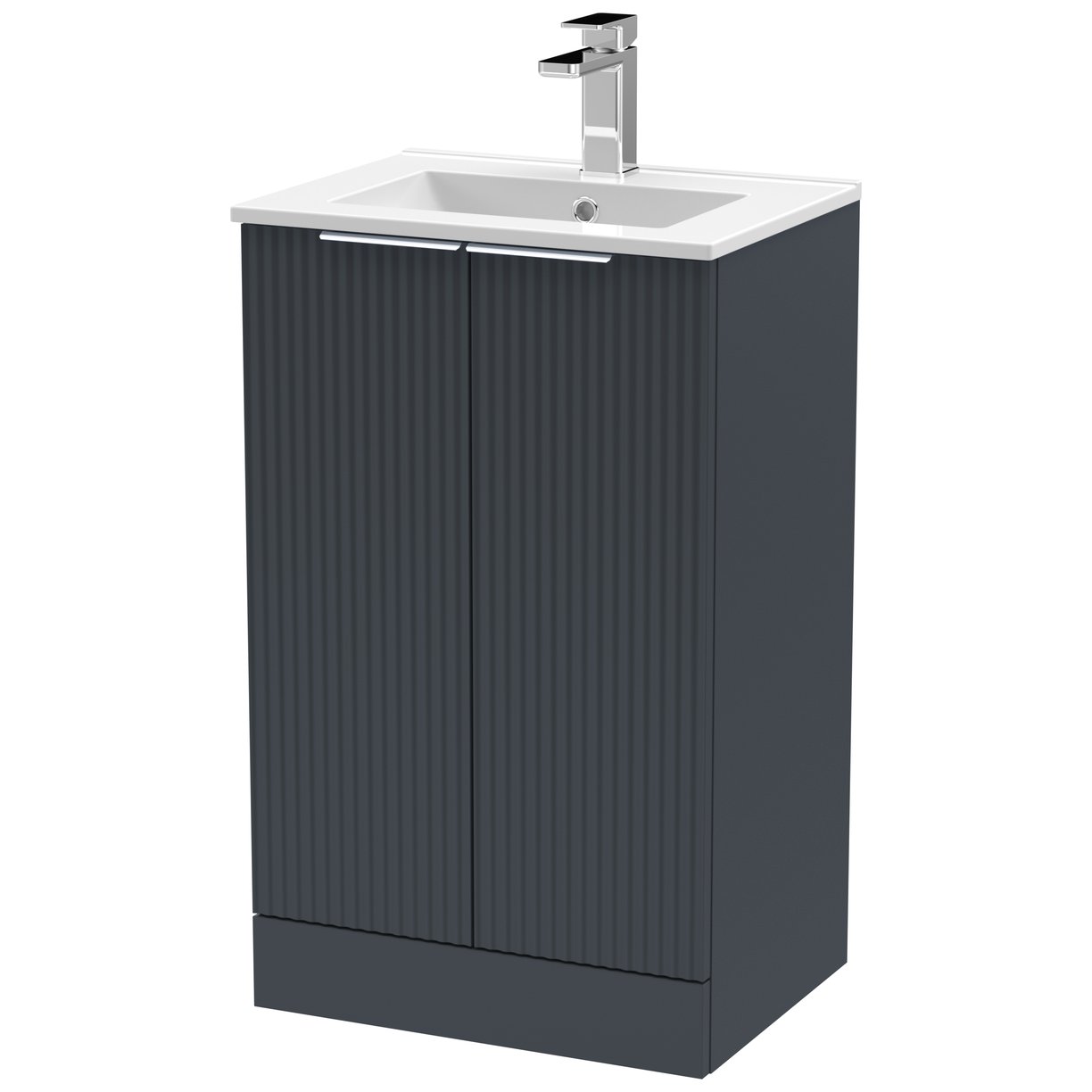500 Fs 2-Door Vanity & Basin 2 - Satin Soft Black