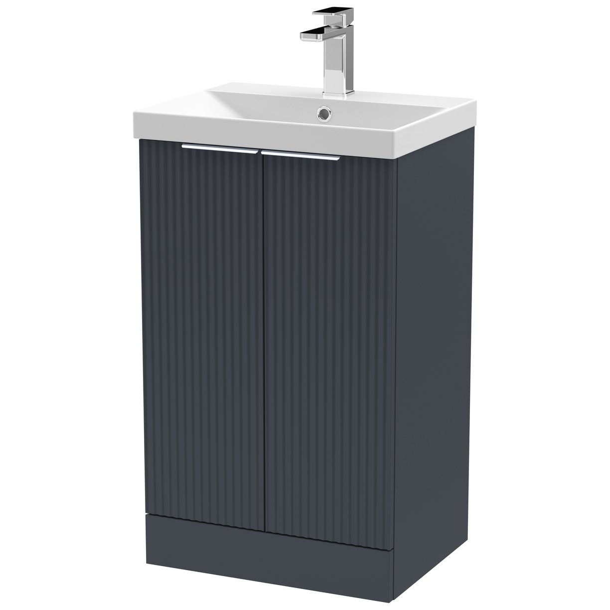 500 Fs 2-Door Vanity & Basin 3 - Satin Soft Black