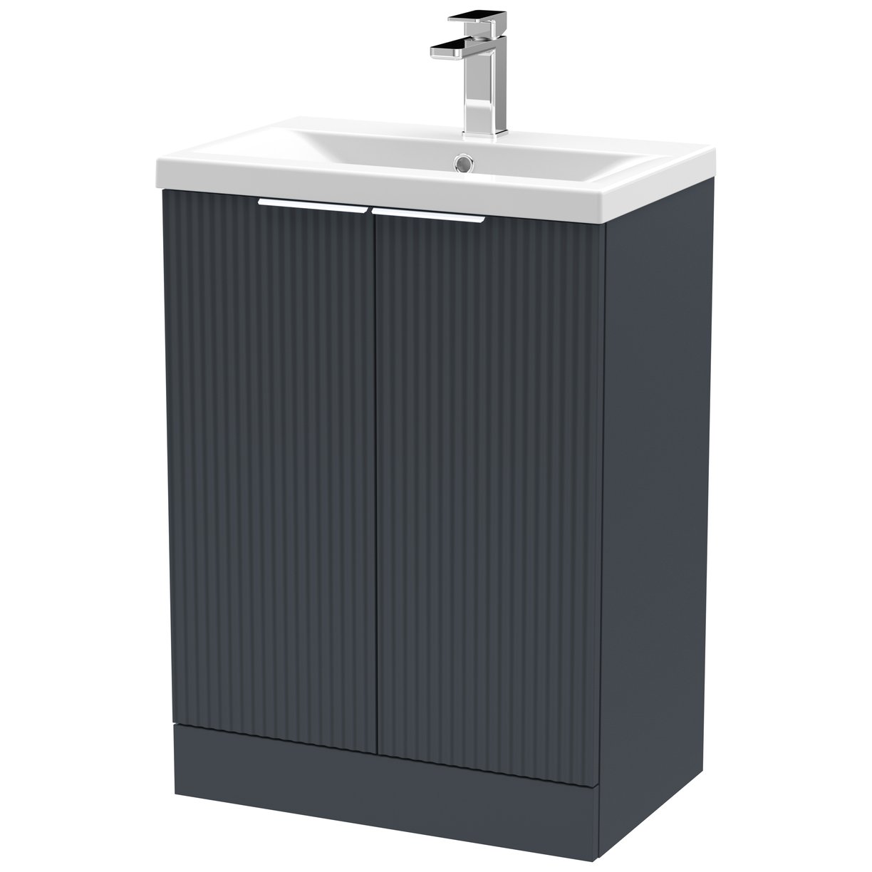 600 F/S 2-Door Vanity & Basin 1 - Satin Soft Black