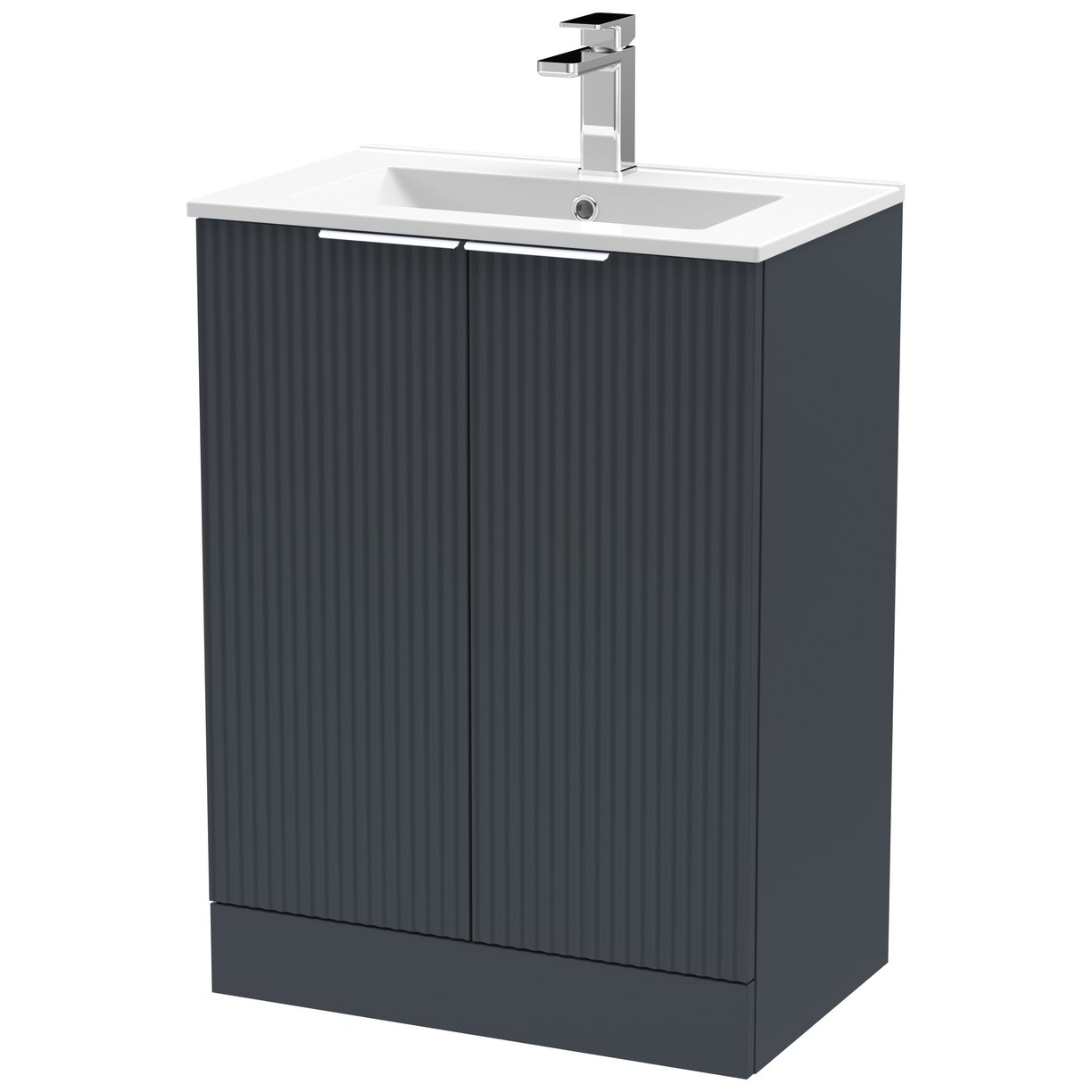 600 F/S 2-Door Vanity & Basin 2 - Satin Soft Black