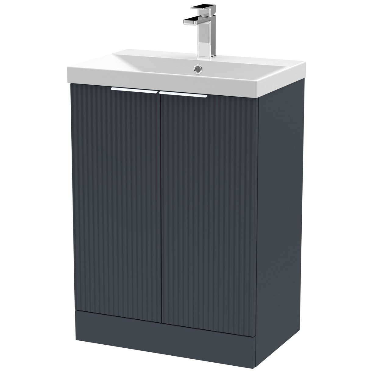 600 F/S 2-Door Vanity & Basin 3 - Satin Soft Black