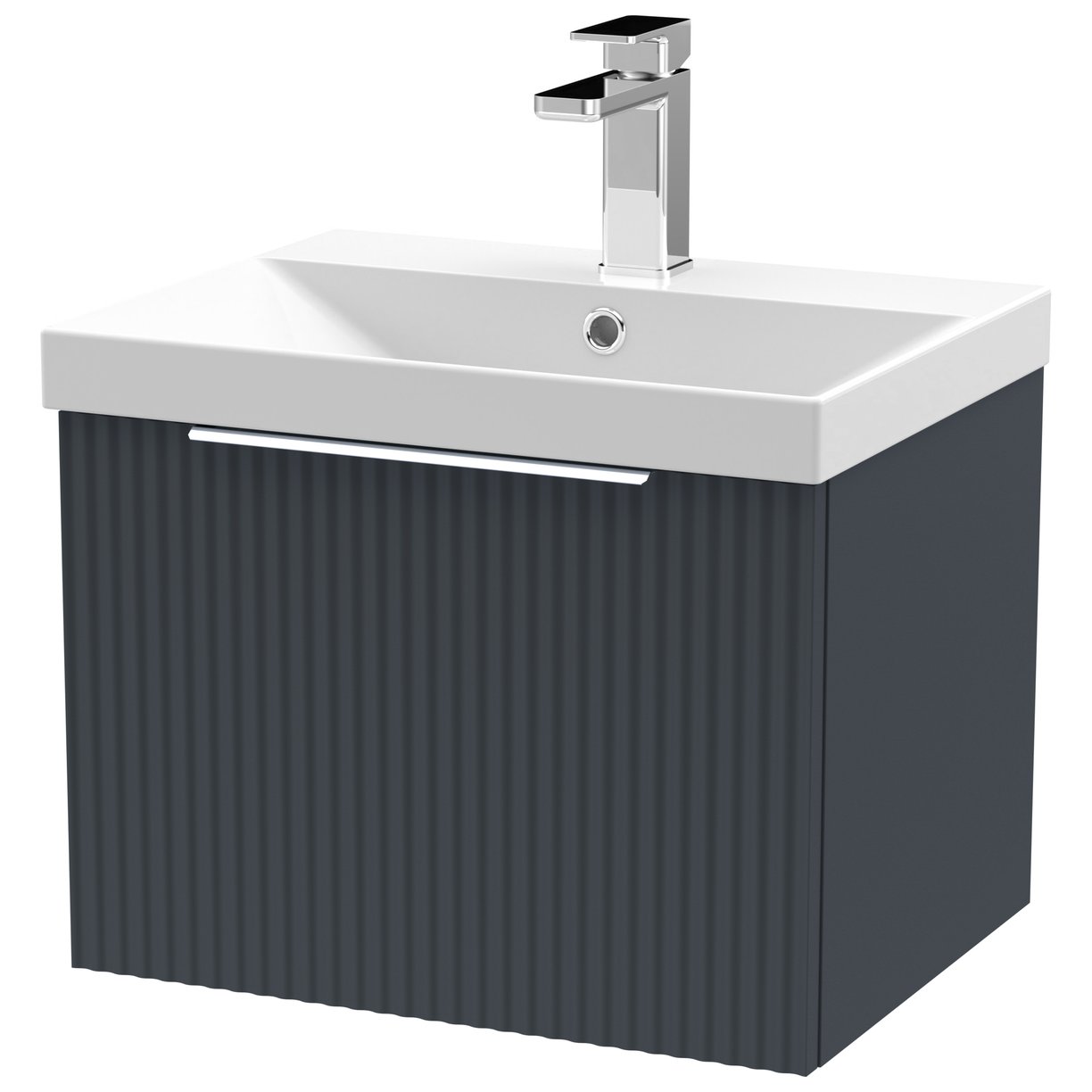 500 W/H Single Drawer Vanity & Basin 3 - Satin Soft Black