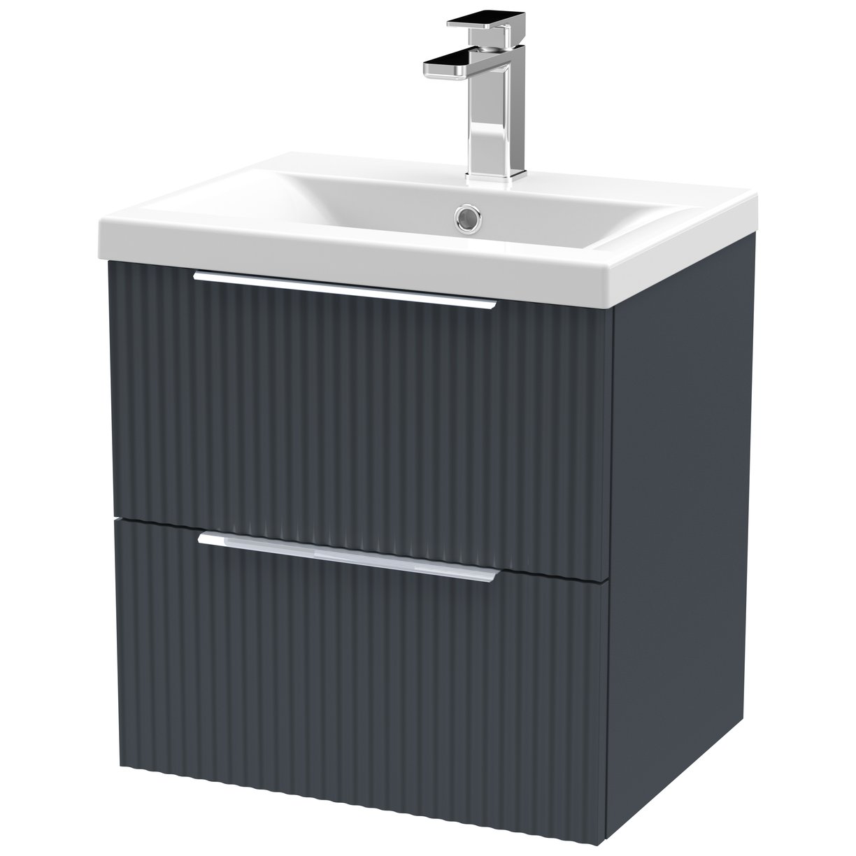 500 W/H 2-Drawer Vanity & Basin 1 - Satin Soft Black