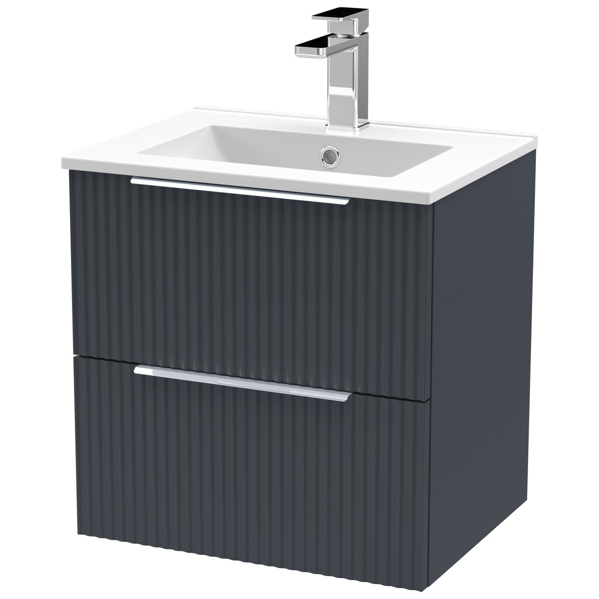 500 W/H 2-Drawer Vanity & Basin 2 - Satin Soft Black