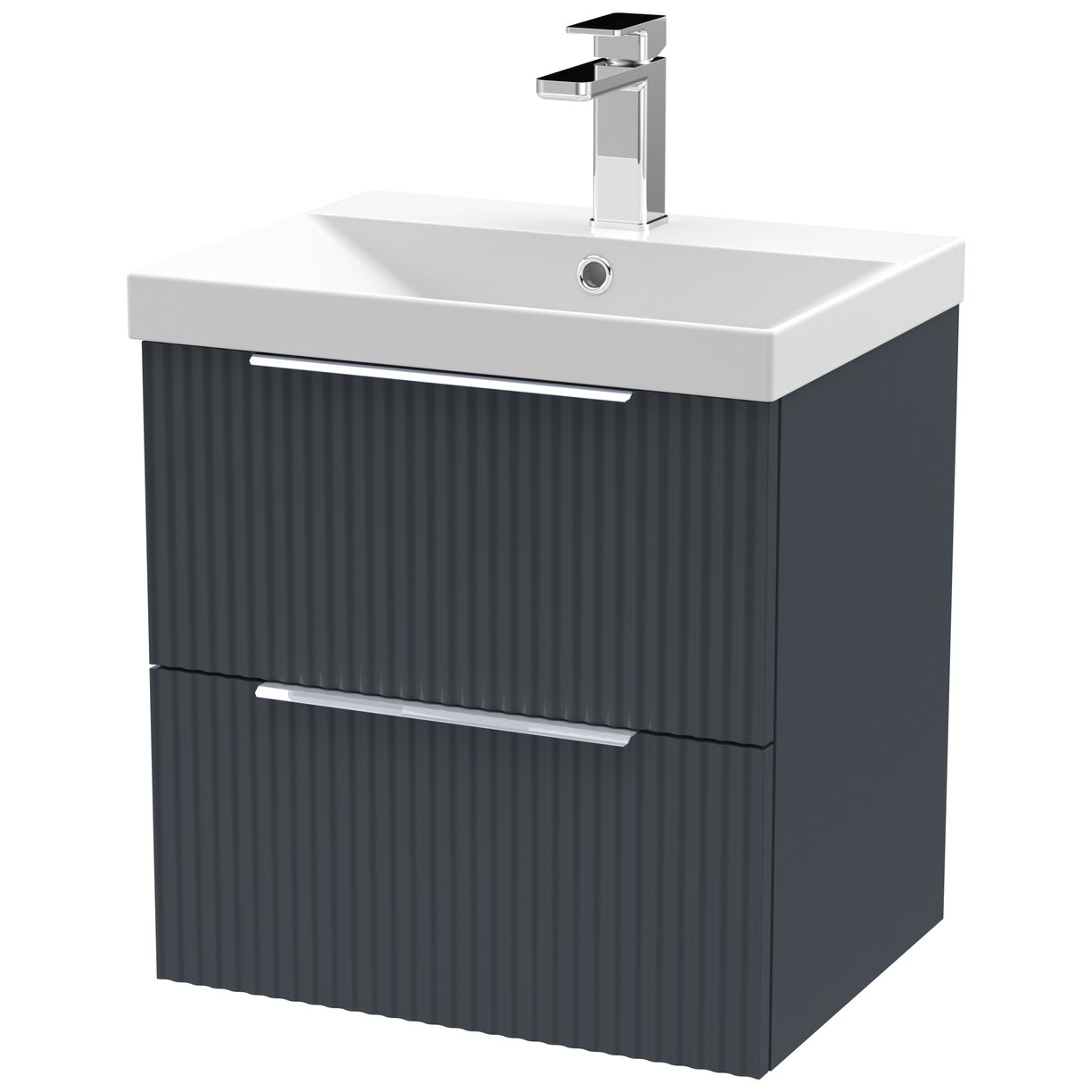 500 W/H 2-Drawer Vanity & Basin 3 - Satin Soft Black